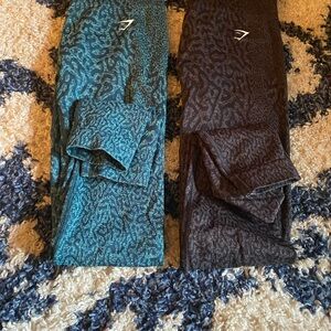 Patterned Leggings - Teal and Black